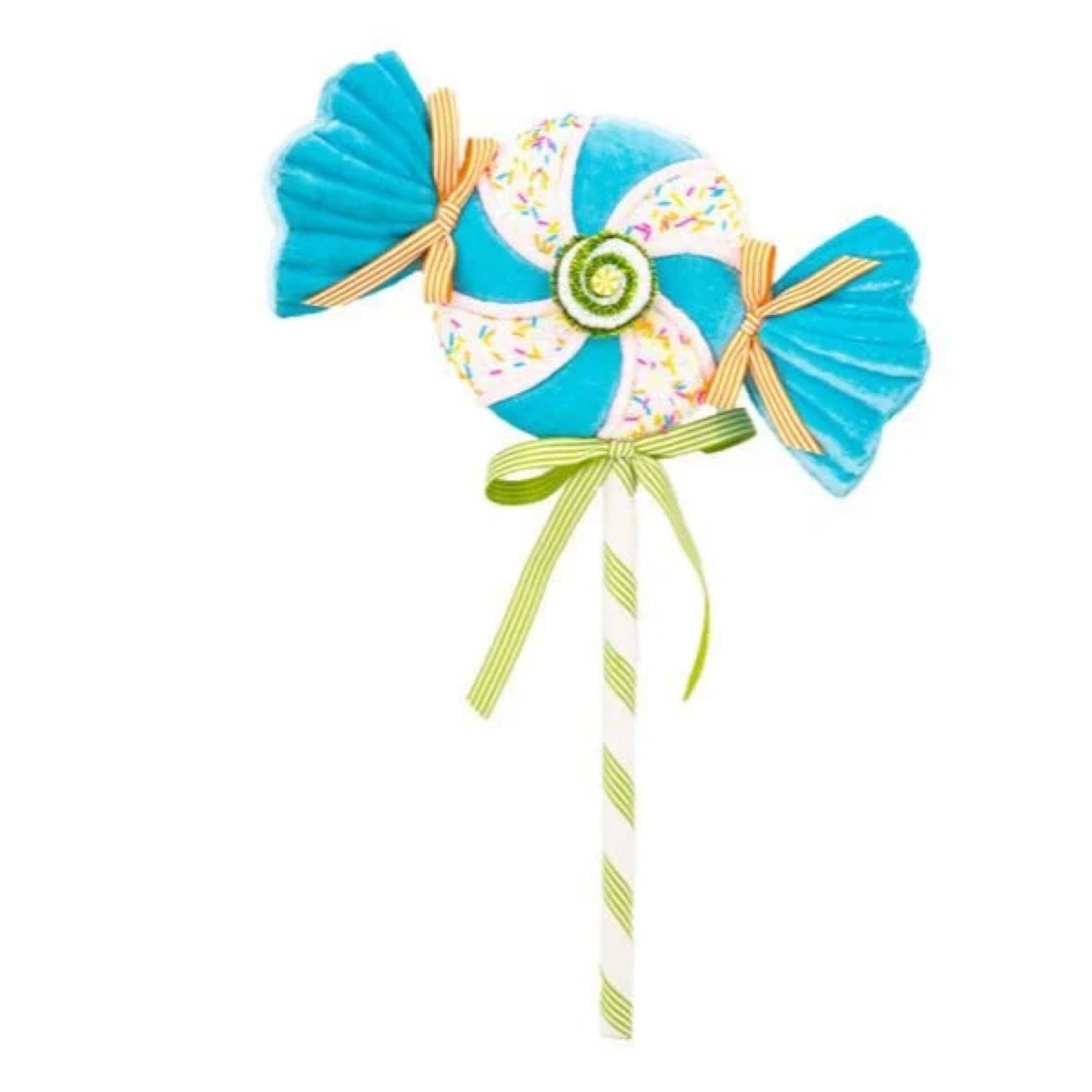 22 inch blue swirl candy wrapper pick - CancreekDesigns