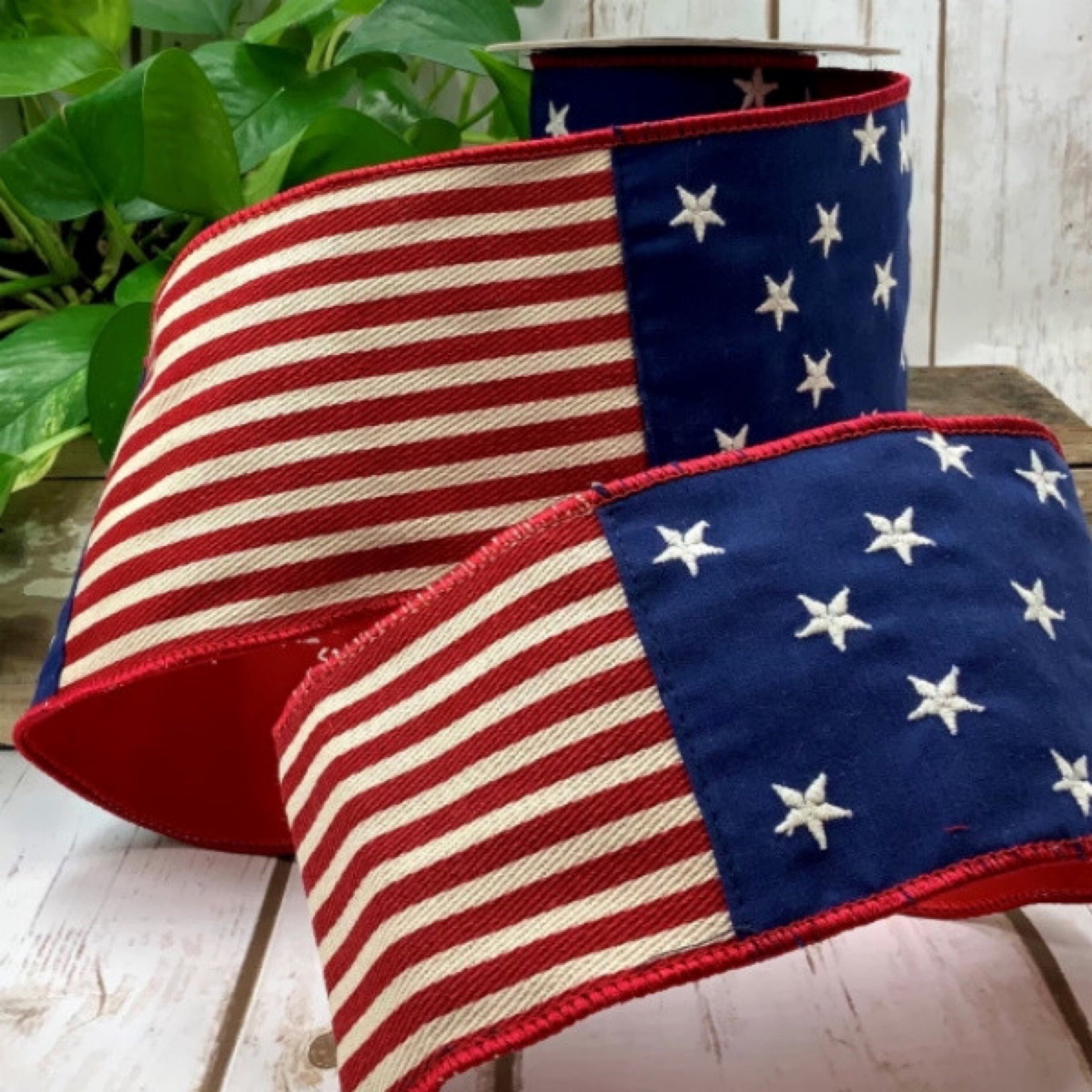 4" x 5yds canvas, stars & stripes, red-white-blue - CancreekDesigns