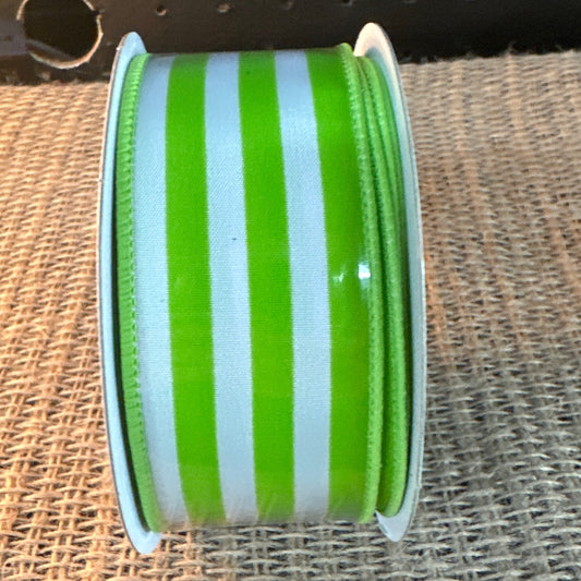 Vertical Striped Lime Green 1.5 X 10 Yd - CancreekDesigns