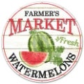 Craig Bachman 12" Metal Farmer's Market Sign: Watermelons Metal Wreath Accent Sign Md0343 - CancreekDesigns