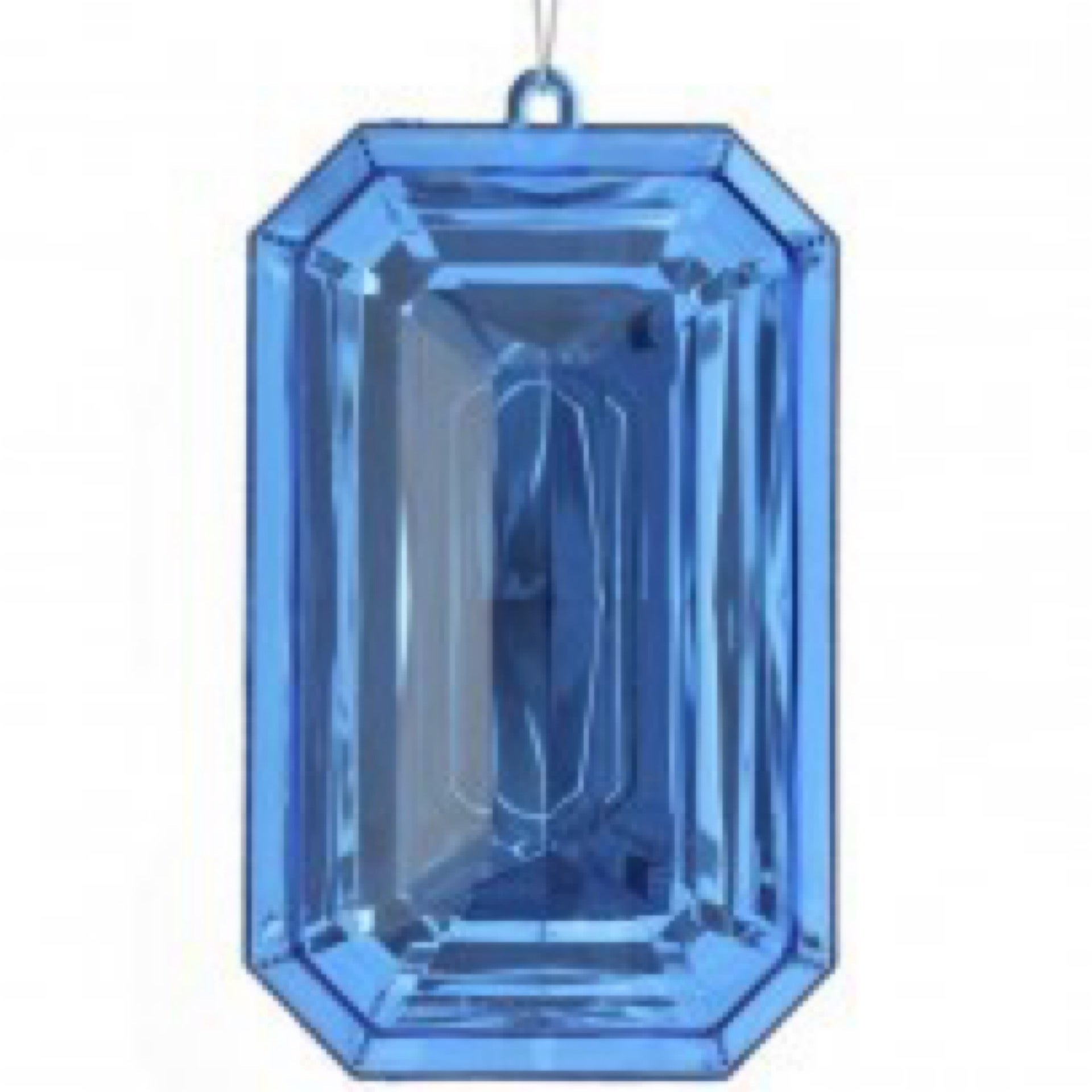 9” Acrylic Emerald Cut Precious Gem Ornament sapphire - CancreekDesigns