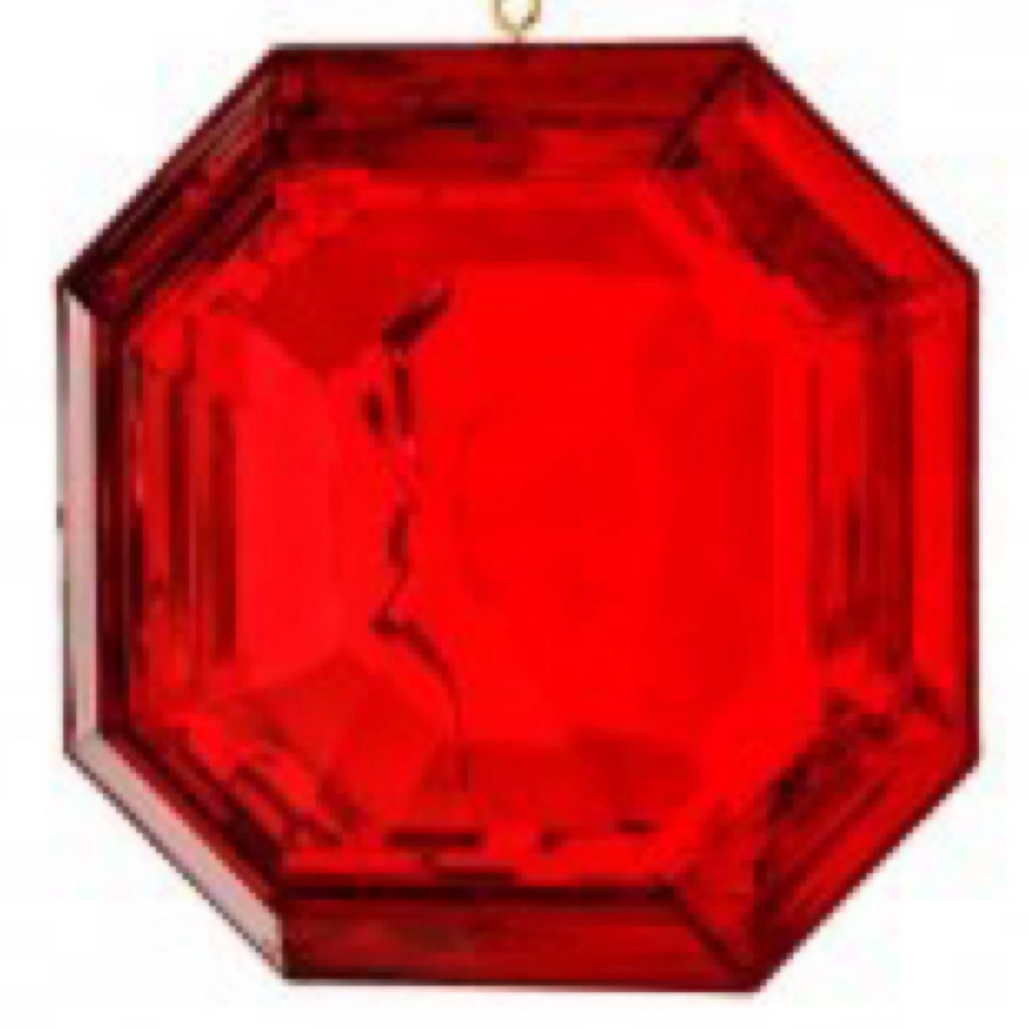 6” Acrylic Square Precious Gem Ornament Red - CancreekDesigns