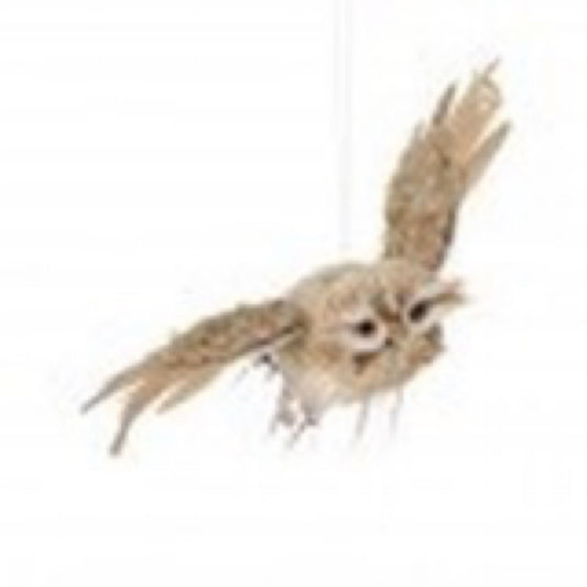 12.5" WINTER CHALET FLYING FEATHER OWL - CancreekDesigns