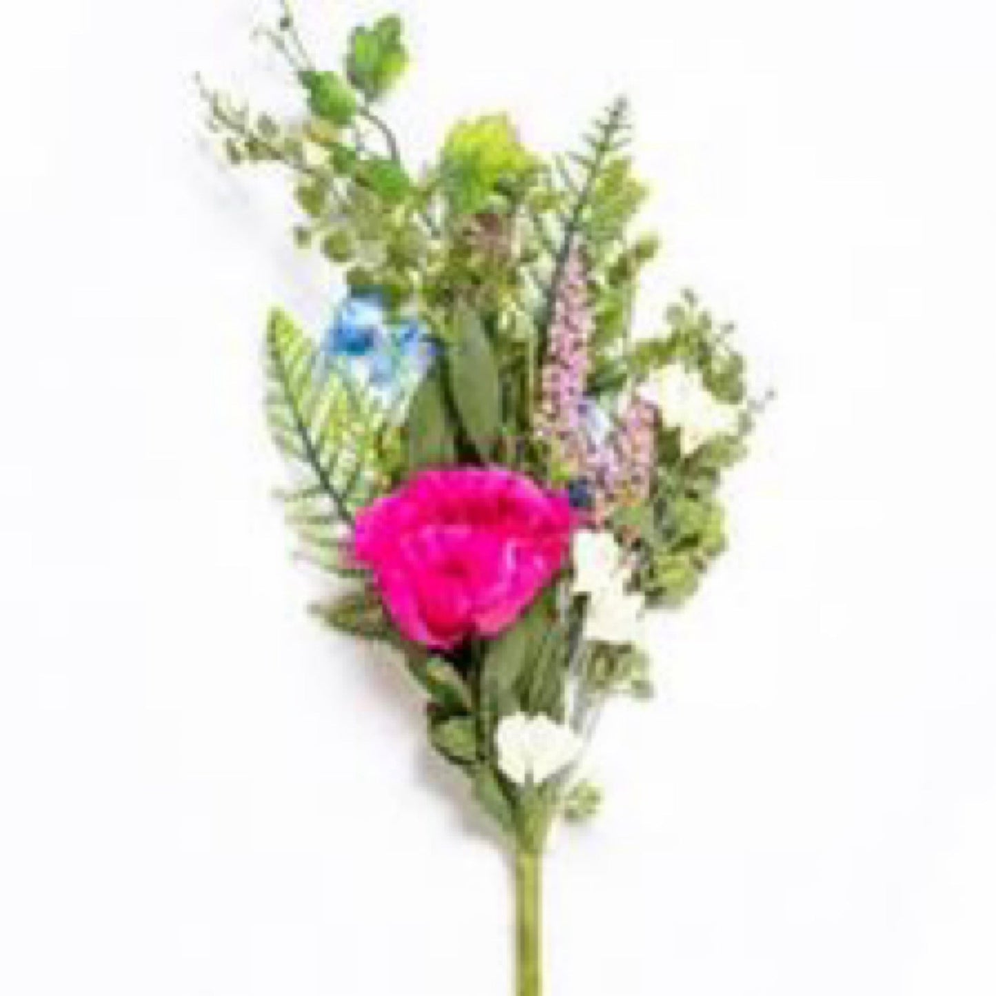 Mixed flower pic with greenery, 20 inch pink, blue and white - CancreekDesigns